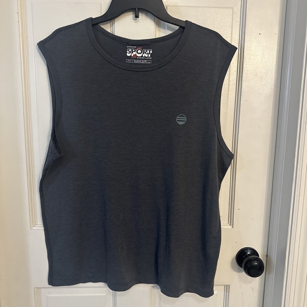Marine Layer Weekend Sport Sleeveless Men's Size M/L Gray Muscle Shirt Gym